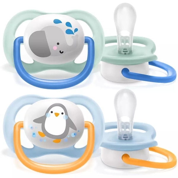 Пустушка Philips Avent Ultra Air Animal для хлопчика, 0-6 місяців, 2 шт. (SCF080/05) - Pampik