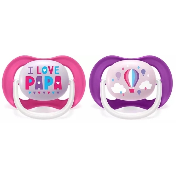 Пустушка Philips Avent Ultra Air I love для дівчинки, 6-18 місяців, 2 шт. (SCF080/04) - Pampik - 4