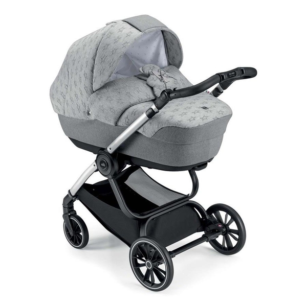 Універсальна коляска 2 в 1 Cam Techno Softy, рама срібло, сірий з ведмедиком (805T/V94/977/514K) - Pampik