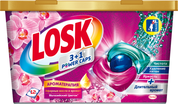 Тріо-капсули Losk АТ Ефірні олії та аромат Малайзійська квітка, 12 шт. - Pampik