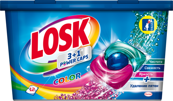 Тріо-капсули Losk Колір, для кольорових речей, 12 шт. - Pampik