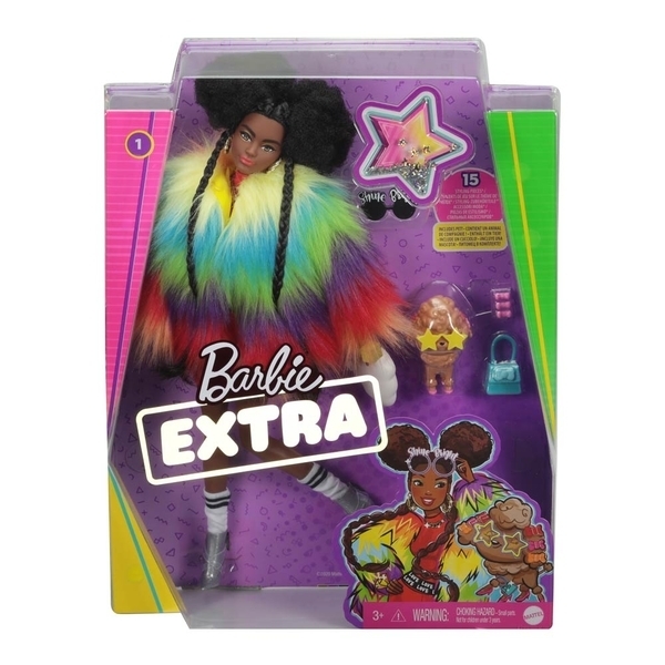 Лялька Barbie "Екстра" в райдужній накидці (GVR04) - Pampik - 4