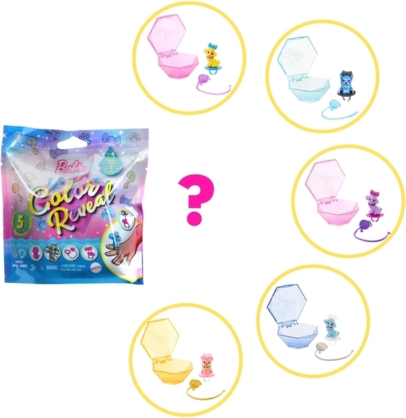 Лялька-сюрприз Barbie Улюбленець Кольорове перевтілення серія "Блестящие", в асортименті (GTT10) - Pampik