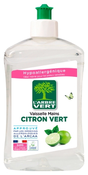 Концентрированый гель для мытья посуды L’Аrbre Vert Лайм, 500 мл - Pampik