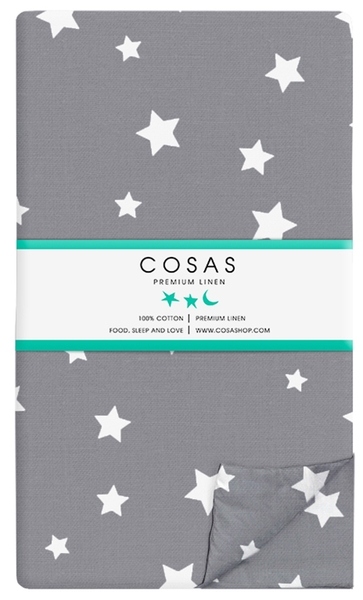 Підодіяльник Cosas Зірки, ранфорс, 140х110 см, сірий - Pampik