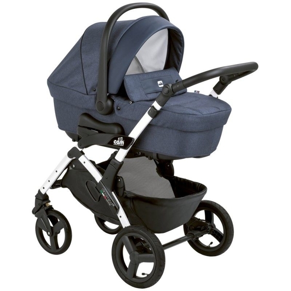 Універсальна коляска 3 в 1 Cam Dinamico UP Smart, рама біла, темно-синій (897T/V95/990/842K) - Pampik