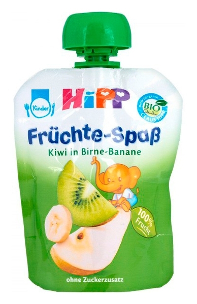 Фруктове пюре HiPP Груша-банан-ківі, 90 г (8527) - Pampik