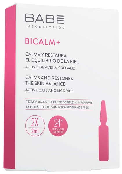 Ампулы-концентрат с антикуперозным действием и для снятия раздражения на коже Babe Laboratorios Bicalm+, 2 шт. x 2 мл - Pampik