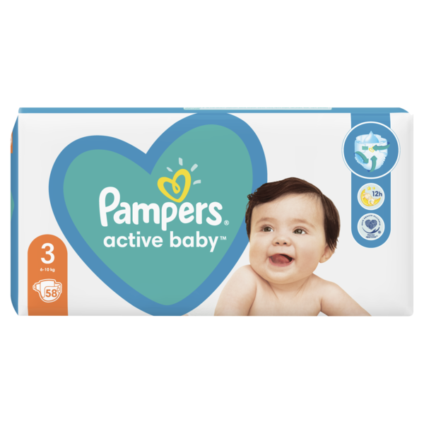 Підгузки на липучках Pampers Active Baby 3 (6-10 кг), 58 шт. - Pampik - 4
