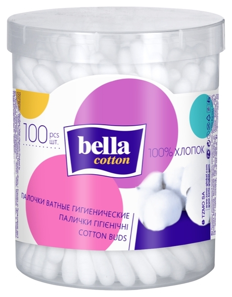 Ватні палички Bella Cotton в коробочці, 100 шт. - Pampik
