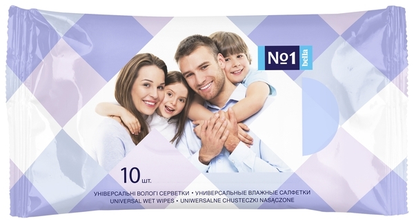 Вологі серветки Bella для всієї родини, універсальні, 10 шт. - Pampik