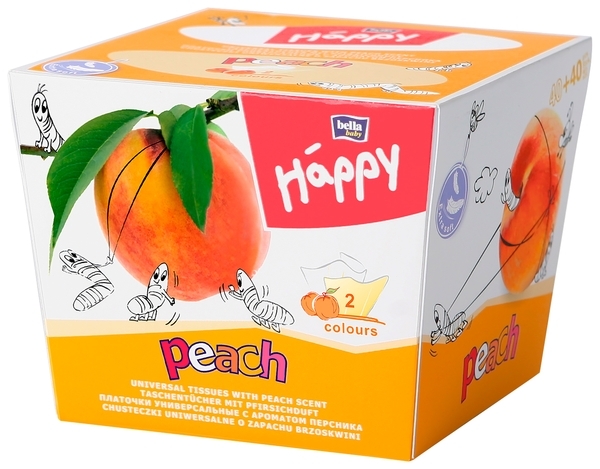 Носові хусточки Bella Baby Happy Персик, 80 шт. - Pampik