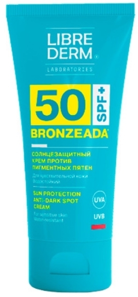 Солнцезащитный крем для лица против пигментных пятен Librederm Bronzeada SPF 50, 50 мл - Pampik