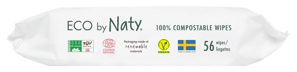 Органічні вологі серветки Naty, 56 шт. - Pampik - 3