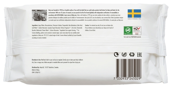Органічні вологі серветки Naty, 56 шт. - Pampik - 2