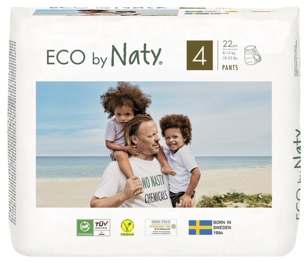 Органічні підгузки-трусики Naty 4 (8-15 кг), 22 шт. - Pampik