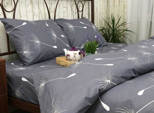 Наволочка Руно, бязь, 70х50, темно-сірий (35.114Б_Fly grey) - Pampik - 2