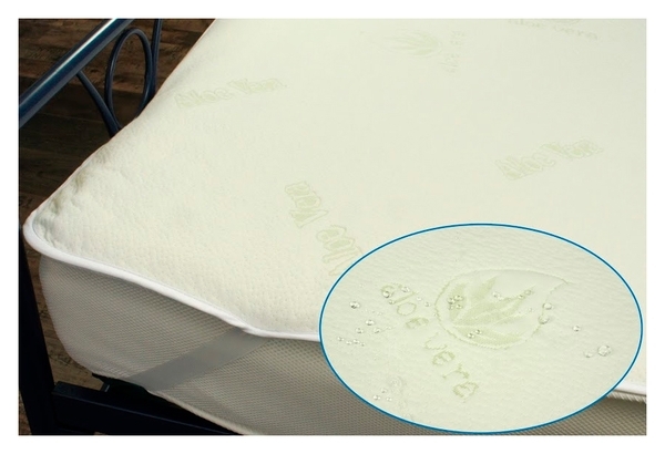 Наматрацник-поверхня Руно Aloe Vera Аква-Стоп, на резинці, водонепроникний, 190х160 см, білий (829Aloe Vera) - Pampik