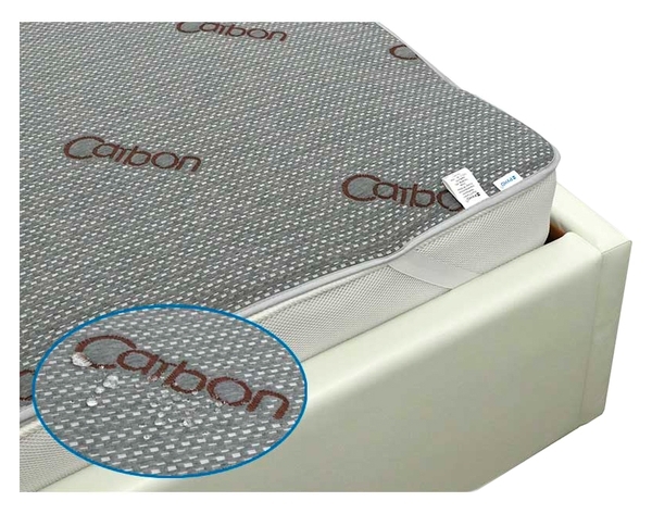 Наматрацник-поверхня Руно Carbon Аква-Стоп, на резинці, водонепроникний, 200х90 см, сірий (843Carbon) - Pampik