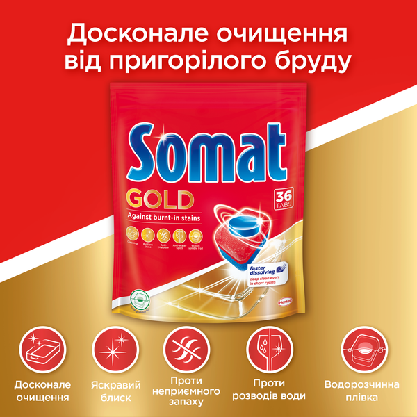 Таблетки для посудомийних машин Somat Gold Giga, 100 шт. - Pampik - 3