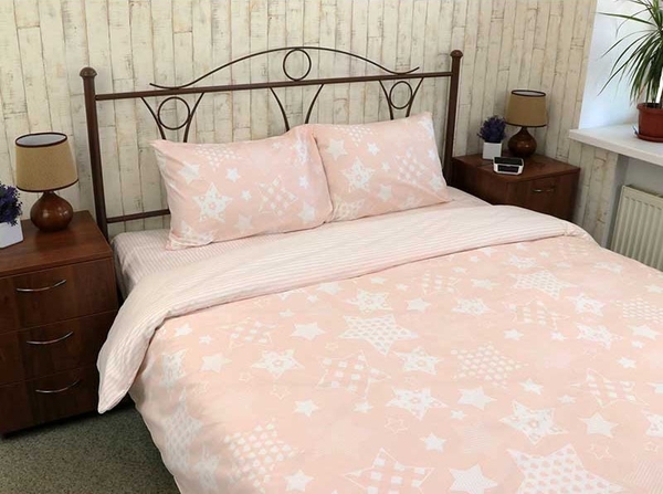 Комплект постільної білизни Руно Beige star, бязь, 215х143 см, бежевий (1.114Б_Beige star) - Pampik