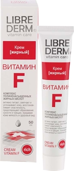 Крем жирний Librederm Вітамін F, для сухої шкіри, 50 мл - Pampik