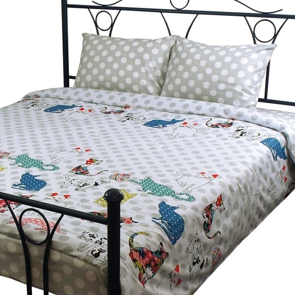 Комплект постільної білизни Руно Cat, сатин, 215х143 см, різнобарв'я (1.137К_Cat) - Pampik