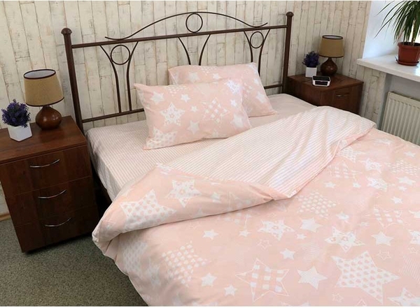 Комплект постільної білизни Руно Beige star, бязь, 215х143 см, бежевий (1.114Б_Beige star) - Pampik - 2