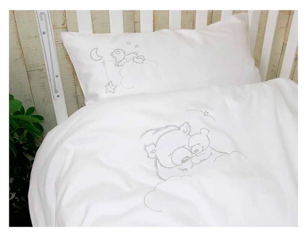 Комплект постільної білизни Руно Ведмедик, сатин, білий (932.137ВУ_Ведмедик_2) - Pampik