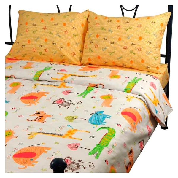 Комплект постільної білизни Руно Jungle, сатин, 240х220 см, різнобарв'я (845.137К_Jungle) - Pampik