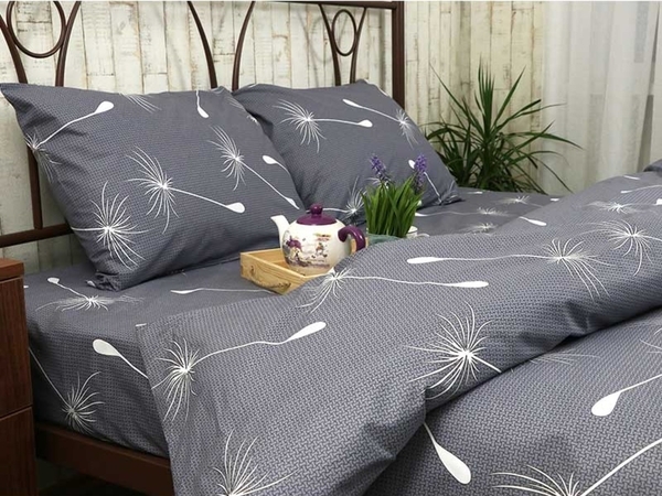 Простирадло Руно, бязь, 215х143 см, сірий (71.114Б_Fly grey) - Pampik - 3