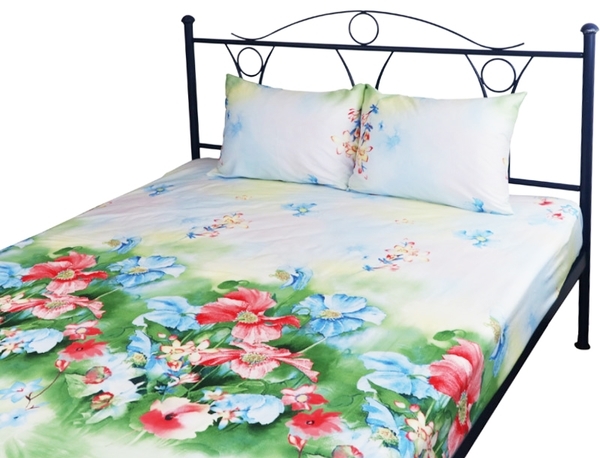 Набір постільної білизни Руно Summer flowers, сатин, 220х200 см, різнобарв'я (22.137_Summer flowers) - Pampik