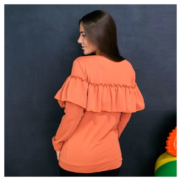 Світшоти з рюшами Love & Carry Терракот, XS, помаранчевий (LCM2303) - Pampik - 2