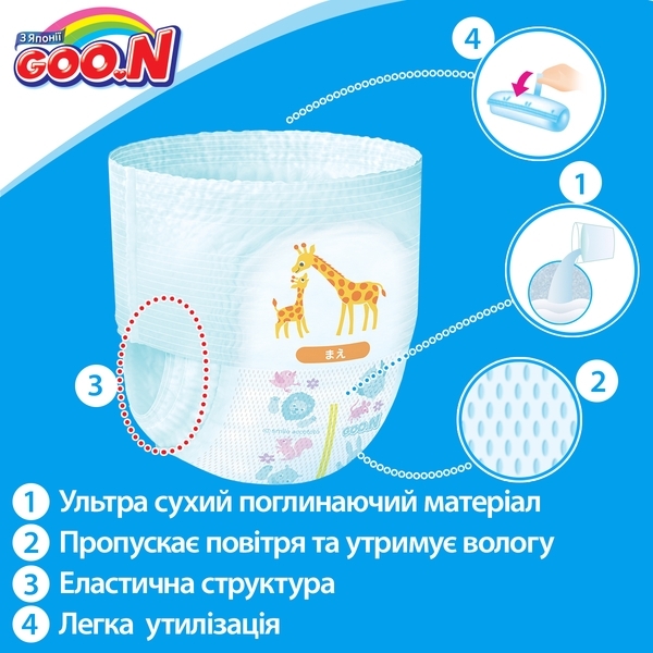 Підгузки-трусики Goo.N S (4-9 кг), 62 шт., collection 2018 (853625) - Pampik - 8