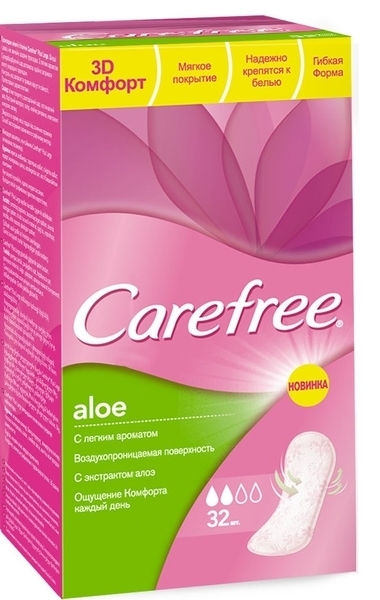 Щоденні прокладки Carefree Aloe, 32 штуки - Pampik