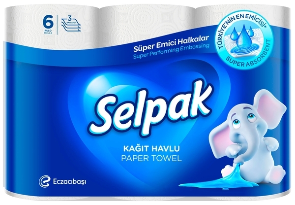 Тришарові рушники Selpak, 6 рулонів - Pampik