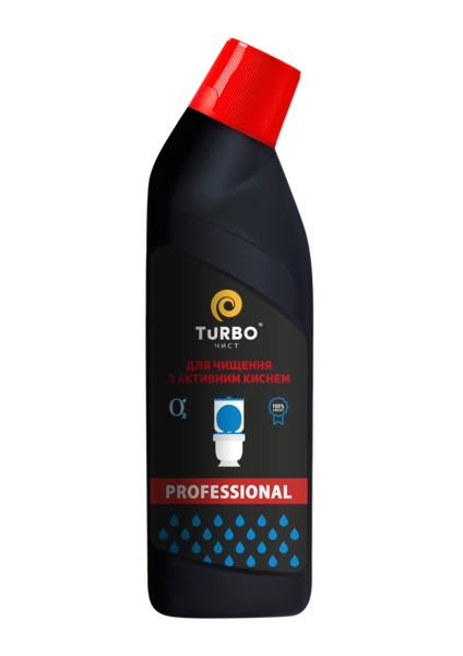 Засіб для чищення унітазів TURBOчист Professional з активним киснем, 1 л - Pampik