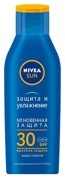 Увлажняющий солнцезащитный лосьон Nivea Защита и увлажнение SPF30, 100 мл - Pampik