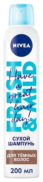 Сухий шампунь Nivea 3 в 1, для темного волосся, 200 мл - Pampik