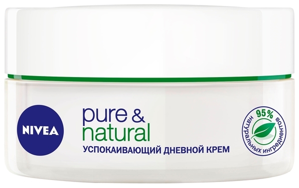 Крем Nivea успокаивающий дневной Pure & Natural для сухой и чувствительной кожи, 50 мл - Pampik