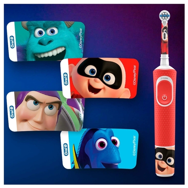 Електрична зубна щітка Oral-B Kids Найкращі мультфільми Pixar з футляром, м'яка - Pampik - 8