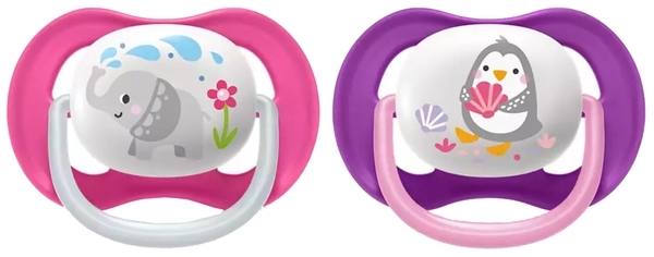 Пустушка для дівчинки Philips Avent Ultra Air Animal, 6-18 місяців, 2 шт. (SCF080/08) - Pampik - 4