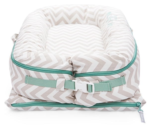 Матрац-кокон DockATot Deluxe + Silver Lining, 0-8 міс., білий з бежевим (EU10302) - Pampik - 3