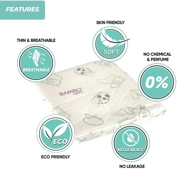 Одноразові пелюшки Bambo Nature, 60х60 см, 10 шт. - Pampik - 3