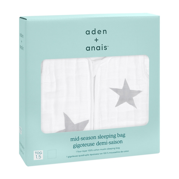 Спальник багатошаровий Aden + Anais Twinkle, р. 0-6 міс., муслін, білий (ASMC10004) - Pampik - 2