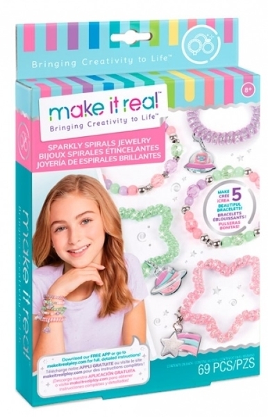 Набір для створення шарм-браслетів Make it Real Блискучі спіральки (MR1210) - Pampik