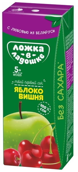 Сік Ложка в долоньці Яблуко-Вишня, 200 мл - Pampik