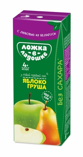 Сік Ложка в долоньці Яблуко-Груша, 200 мл - Pampik