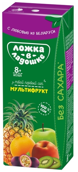 Сік Ложка в долоньці Мультифруктовий, 200 мл - Pampik