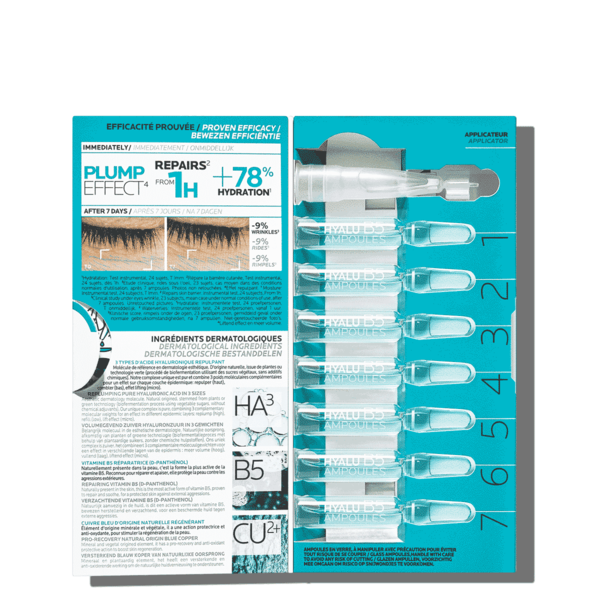 Концентрат в ампулах для коррекции морщин и восстановления упругости кожи лица La Roche-Posay Hyalu B5 Ampoules, 7x1.8 мл - Pampik - 7